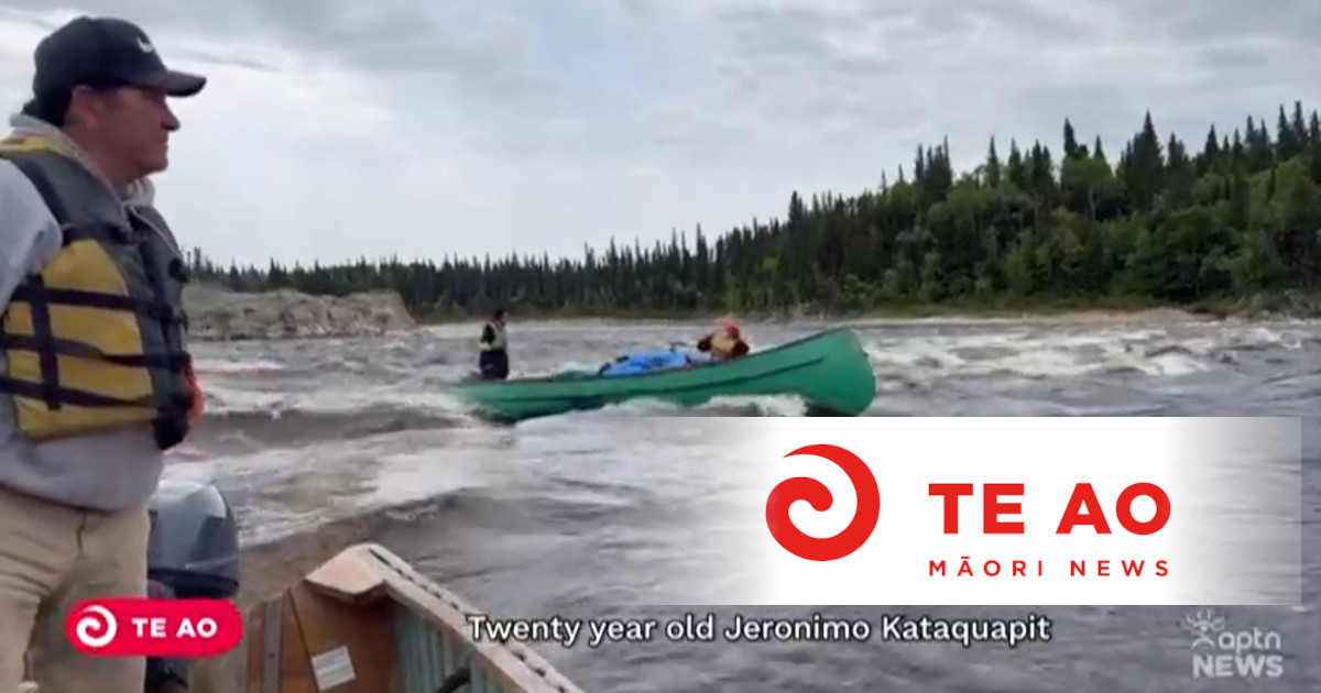 Jeronimo Kataquapit protest on Attawapiskat river featured in Te Ao Maori News in New Zealand.