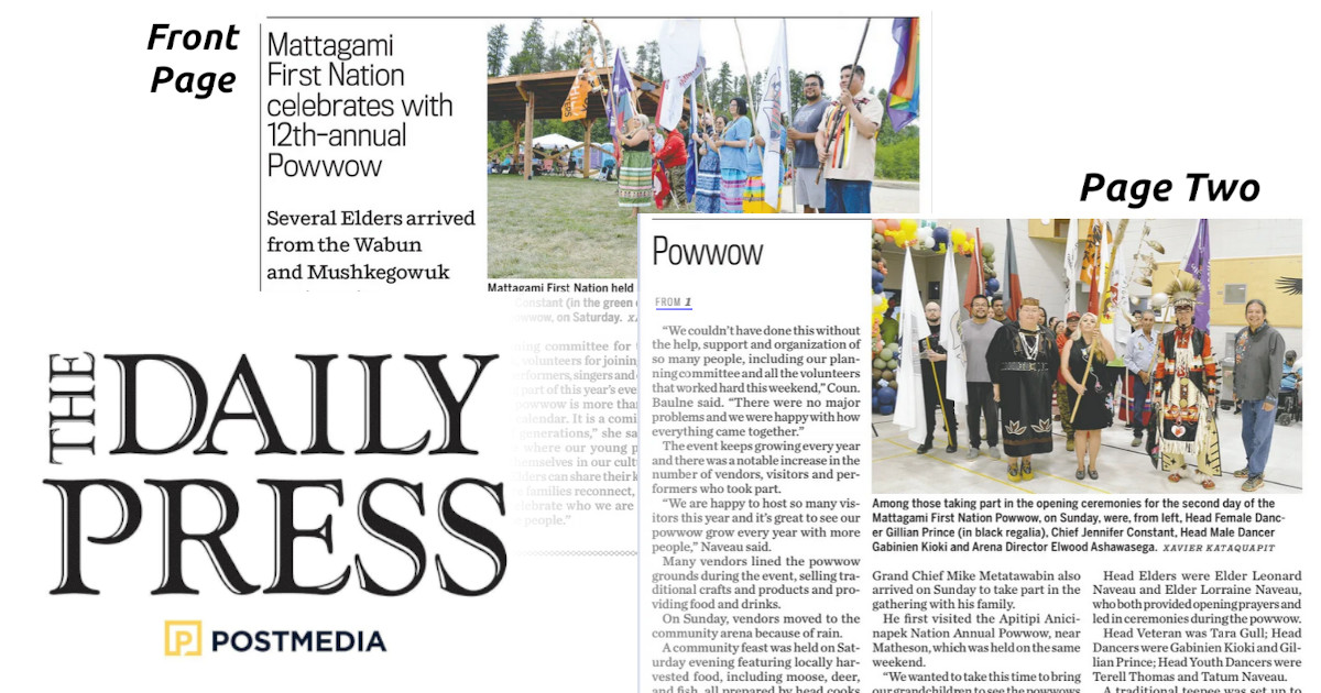 :: Timmins Daily Press :: Mattagami First Nation celebrates with 12th-annual Powwow